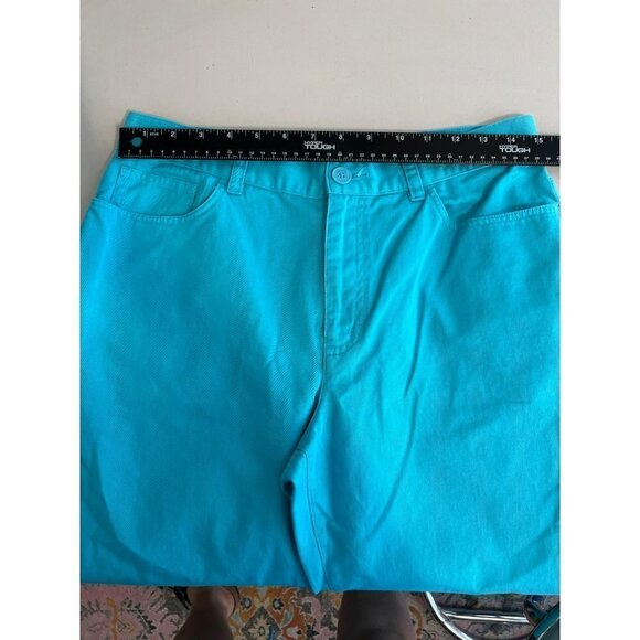 Chaps by Ralph Lauren Sz 8 Turquoise Jean Crop Pants Cotton Cropped - Picture 4 of 5
